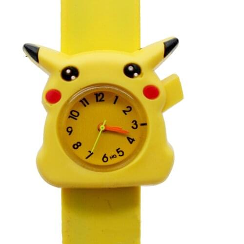 Pokemon Childrens watch Cartoons Pikachu Slap circle Anime Childrens Quartz Watch Baby toy watch Boy girl Watch gift clock