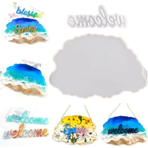 DM126 2 Style Family Spring Doorplate Reisn Mold Door Plate For Moldes Resina Epoxi Molds Resine Silicone Crafts