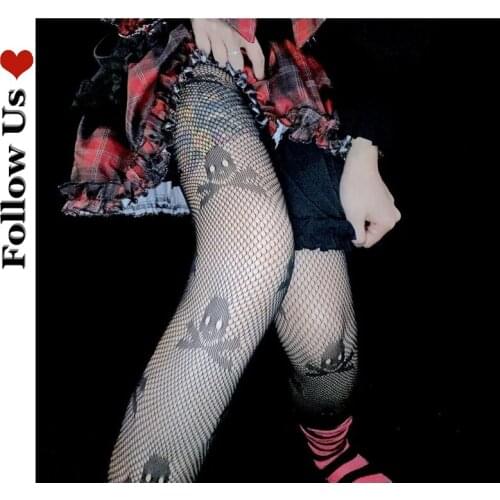 Gothic Dark Womens Tight Pantyhose Sexy Black Loli Breathable Bone Stockings 2021 Fashion Fishnet Girl Mesh Stockings