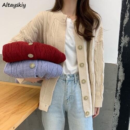 Cardigans Women Knitting Colorful Casual All-match Elegant Students Tender Girls Solid Ulzzang Chic Vintage Fashion New