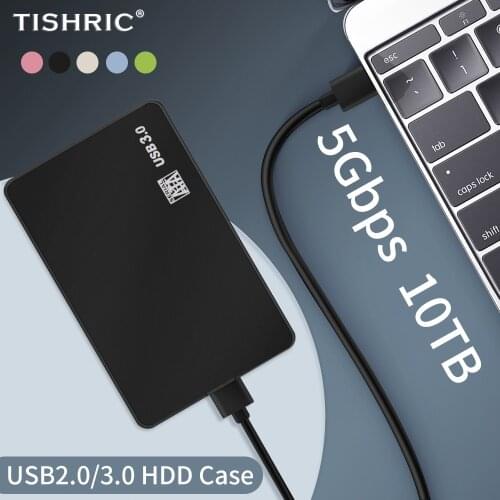 TISHRIC HDD Case USB 3.0/2.0 For SSD External Hard Disk Drive HDD Box/Enclosure Pocket 2.5 HD Optibay SATA to USB