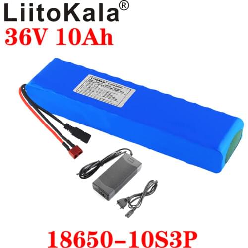 LiitoKala 36V 10Ah 600watt 10S3P lithium ion battery pack 20A BMS For xiaomi mijia m365 pro ebike bicycle scoot XT60 T plug