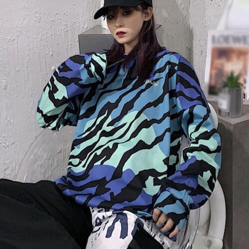 Fashion Fall Loose Round Neck Tee Shirt Print Korean Mid-length Long Sleeve T-Shirt Top Women