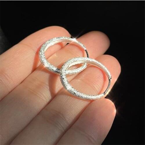 Fashion Silver 925 Sterling Earrings For Lady Party Accessories Shining Hoops Women Jewelry 2021 Trendy Earrings S925 Bijou
