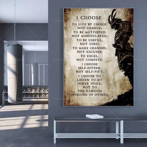 Hd Print Poster Modular For Living Room I Choose To Live Japanese Samurai Poster Home Decoration Modern Wall Art Canvas Painting