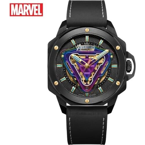 Marvel Avengers Iron Men Automatic Mechanical Waterproof Watches Male Luminous Full Steel Sapphire Mirror Disney Luxury Watch