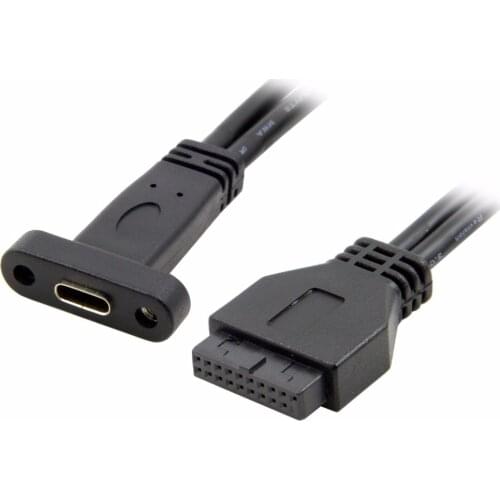 Single Port USB 3.1 Type C USB-C Female to USB 3.0 Motherboard 19Pin Header Cable 40cm