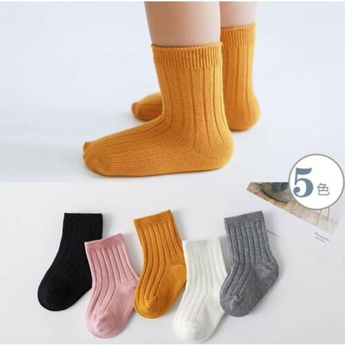Autumn winter new arrival kids baby boy girl socks soft cotton comfortable solid color warm baby boys girls socks