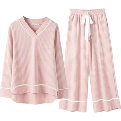 Maternity Nursing Nightwear Pink Cotton Breastfeeding Sleepwear for Pregnant Women Autumn Pregnancy Pajamas Night Wear Set M-3XL