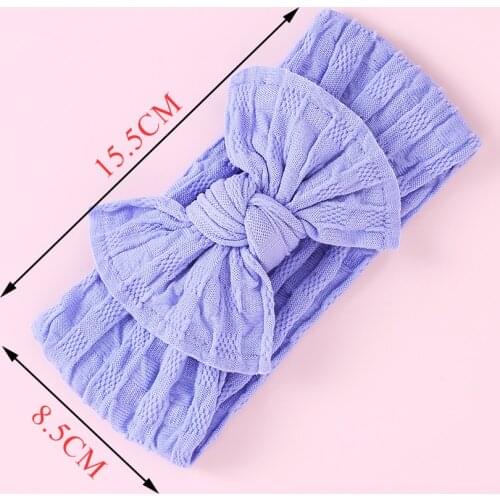 Baby Headband Cable Knit Bow Nylon Headbands For Girls Knot Elastic Nylon Hairband Newborn Hair Tie Turban Headband For Children