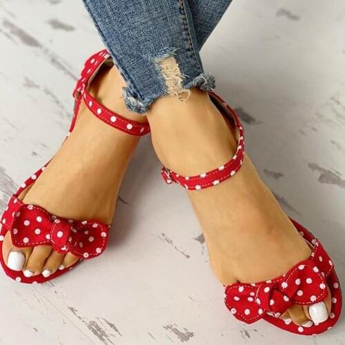 Summer Women sandals leisure Plus size shoes flip flop comfortable flat sweet polka dot women Shoes Sandals shoes woman 2021