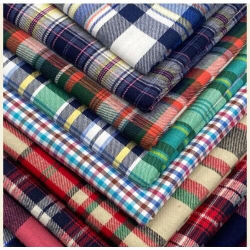 Width 59'' Simple Fashion Thin Plaid Cotton Fabric By The Yard For Shirt Strap Skirt Material