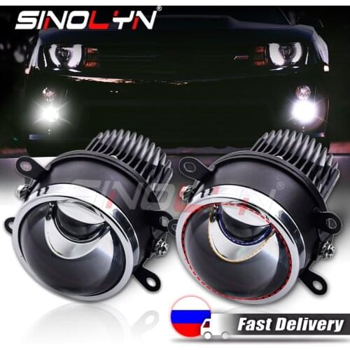 Sinolyn Hyperboloid Fog Lights Bi LED Fog Lenses PTF Matrix Projector Lens LED Lights For Car 6000K/3000K Car Products Retrofit