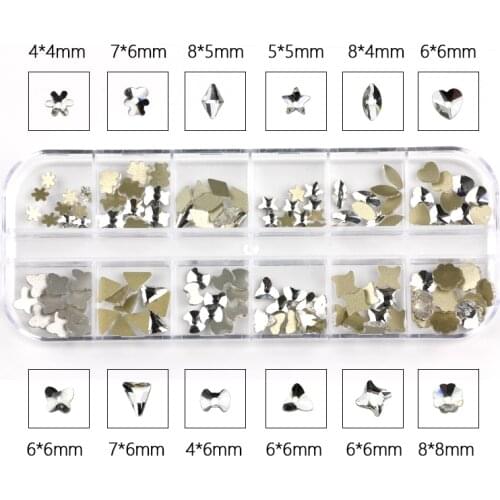 Mixed size glass crystal non-thermosetting rhinestone set flat bottom crystal nail rhinestone DIY decoration Sewing on rhineston