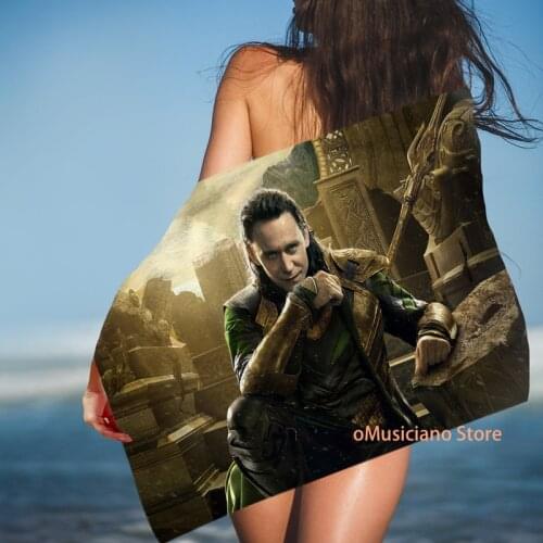 OMusiciano Vintage Loki Laufeyson Bath towel Tom Hiddleston towel full color printing towel best summer beach towel gift