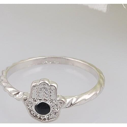 Vintage Silber Color Statement Ring For Women 2017 Fatima Eye Hand Tibetan Rings Ethnic Jewelry