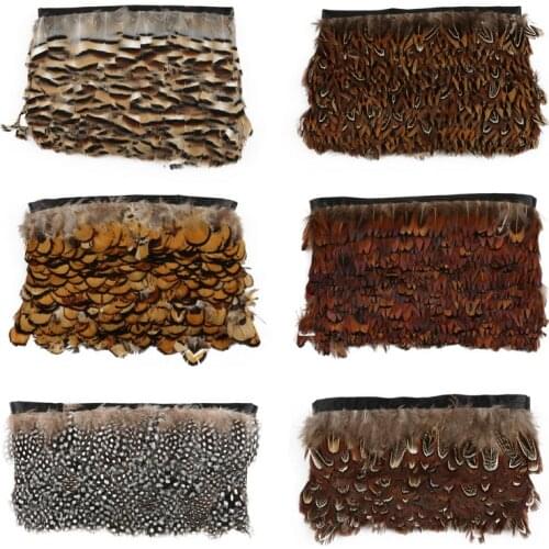 1Meter 4CM-5CM Colored Goose Ostrich Rooster Feather Lace Fabric Applique Ribbon Fringe Trims for Dresses DIY Clothes Accessory