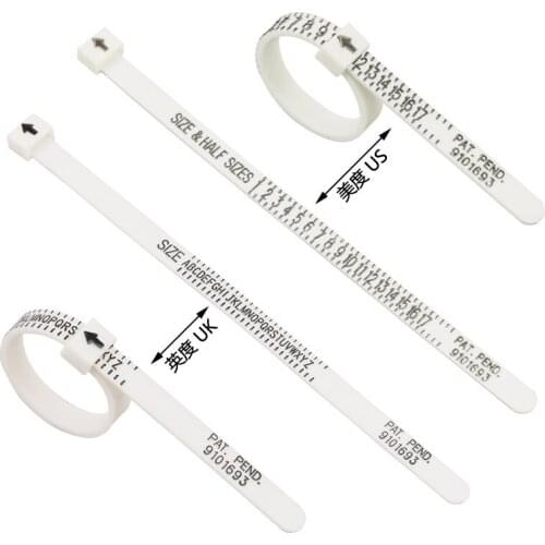 1PCS Plastic Ring Sizer Finger Sizer Ring Gauge Jewelry Measuring Tool US/EU/JA/HK/GB Black White