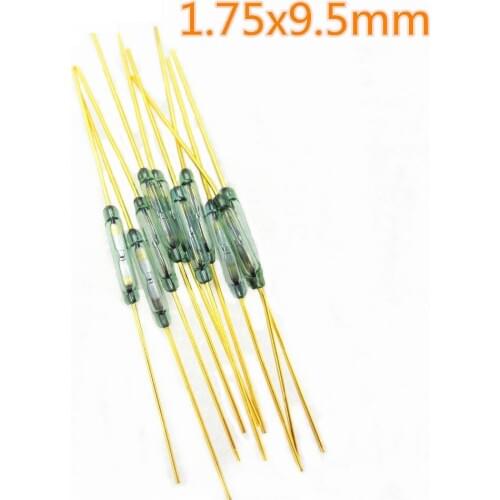 10 pcs Reed Switch 1.75x9.5mm Green Glass Normally Open Contact For Sensors 100% Original
