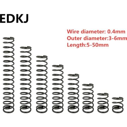 10pcs natural compression spring Small spring 0.4 x 3 x length 5 10 15 20 25 30 35 40 45 50mm 65 manganese compression return sp