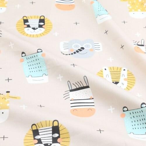 160cm*50cm lion elephant baby Cotton Fabric Cloth Sewing Quilting bedding apparel dress diy patchwork fabric infant cloth