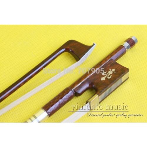 4/4 Violin Bow Baroque Snake Wood Fast Action Straight Top Horse Hair Silver String 0013