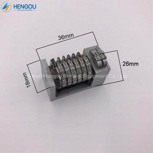 4 Pieces High Quality Heidelberg, Windmill, Letterpress Numbering Machine 6 Digits 4x8 Cicero Forward Roman Type 36x18x26mm