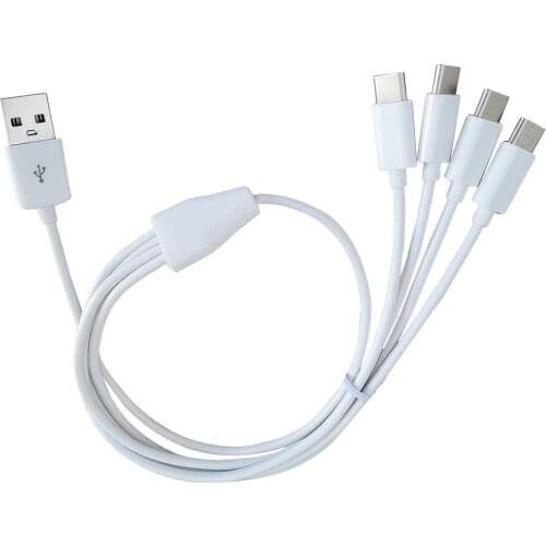 5pcs/lot 50cm usb to 4 type-c charge cable 4 in 1 type c power cable