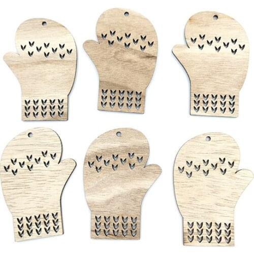 6pcs Wooden Christmas Ornaments Unfinished Predrilled Wood for Crafts Centerpieces Holiday Birthday Hanging Decorations