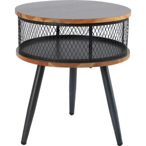 American Country Solid Wood Coffee Table Office Living Room Sofa Side Table Small Apartment Gray Storage Small Round Table