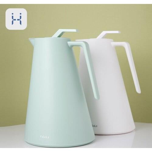 1000ML Large Household Thermos PP Plastic Water Jug Copper Plated Glass Liner Coffee Kettle Hot Tea Pots Kitchen Drinkware