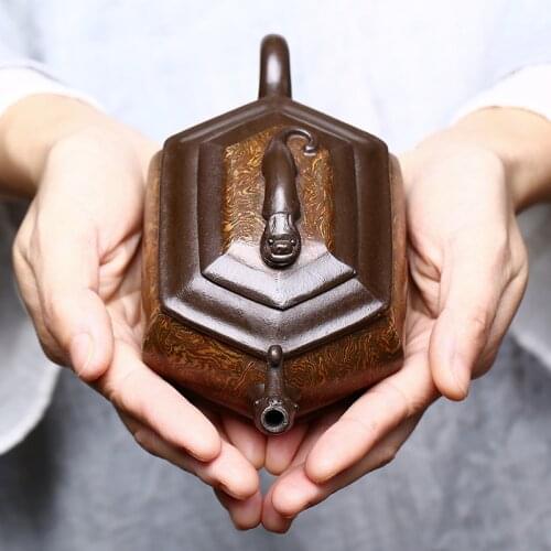 230ml Chinese Yixing teapot purple clay filter teapots beauty kettle Raw ore green clay Handmade Tea set authentic