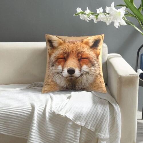 Zen Fox Red Fox pillowcase printed cushion cover sofa waist pillow pillow cover