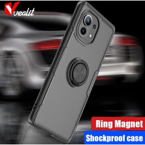 For Xiaomi 11 10 Pro Poco M3 X2 X3 NFC Shockproof Magnetic Armor Ring Holder Cover For Redmi Note 10 9 8 7 Pro 9A 9C Phone Case