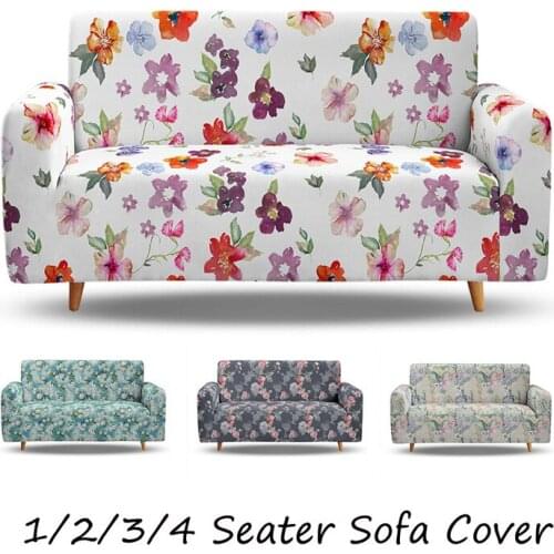 Floral Dustproof Stretch Sofa Cover Anti-slip All-inclusive High Elastic Slip Covers 1/2/3/4 Seat Universal Sectional Sofa Cover