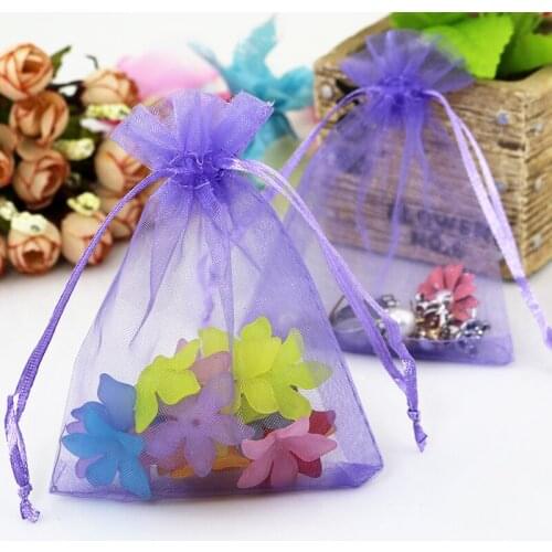 Purple Drawable Organza Bags 13x18cm Wholesale 500pcs/lot Wedding Gift Bags Jewelry Packing Bags Wedding Pouches