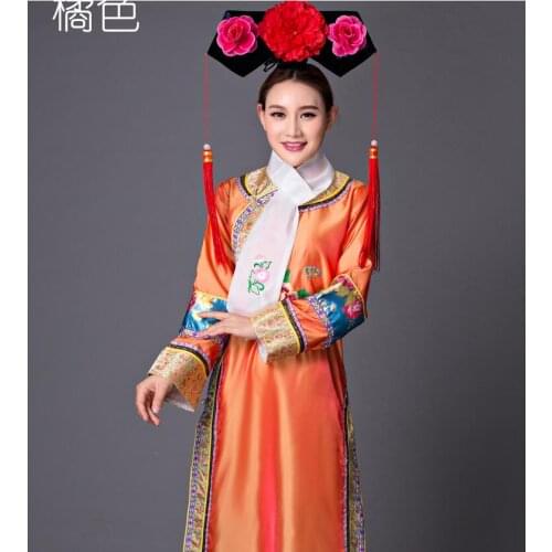 Manchu Princess robe Palace Qing Dynasty with hat Oriental Gege