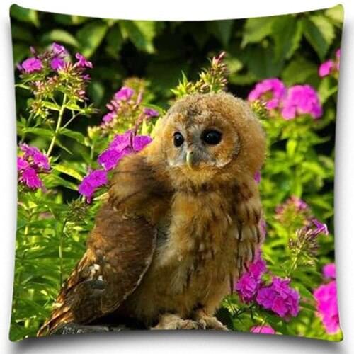 Cotton polyester sofa cushion cover Square pillow cover 2D print bird owl pattern pillow case 5 size 9 style