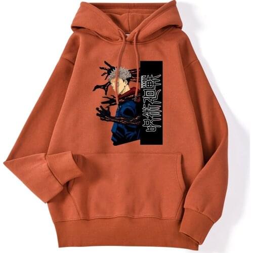 Jujutsu Kaisen Itadori Yuuji Hoodies Cartoon Mens Hoody Hip Hop Harajuku Male Hooded Tops Japan Anime Cool Sweatshirt