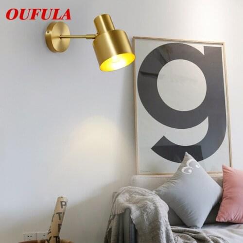 WPD Indoor Wall Lamps Fixture Copper Modern LED Sconce Contemporary Creative Decorative For Home Foyer Corridor Bedroom