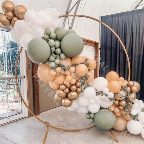 151Pcs Avocado Green Arch Garland Balloons Kit Chrome Rose Gold Latex Balloon Set Wedding Birthday Party Decoration