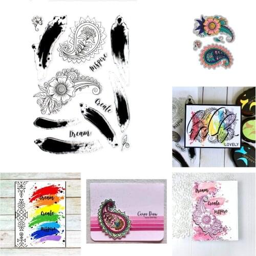 Paintedr Roinbow Flower Metal Cutting Dies and Stamps DIY Scrapbooking Card Stencil Paper Cards Handmade Album Stamp Die Sheets