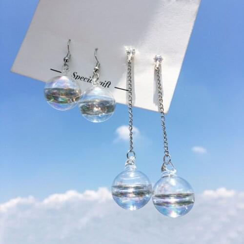Fashion Hooks Dazzling Glass Water Polo Dangles Earrings Long Tassel Zircon Drop Earrings Jewelry for Women