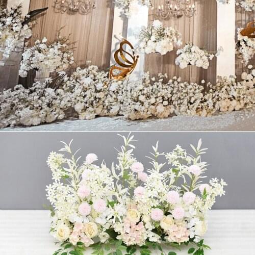 Customize wedding simulation floral flower arrangement flower hotel wedding t-stage layout background props road lead Window