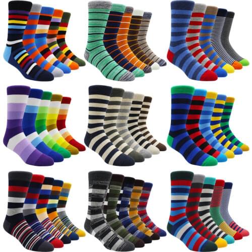Size 41-49 Casual Fashion Cotton Funny Long Women&Men Socks Contrast Color Rainbow Larger Size Stripe Socks for Men
