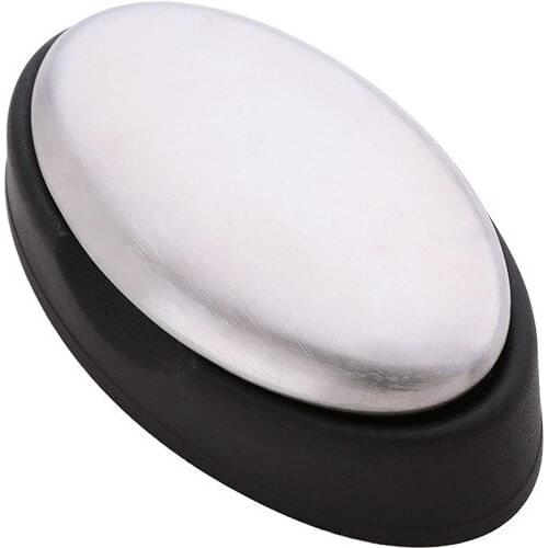 Creative Oval Magic Soap Odor Remover Stainless Steel Soap Kitchen Bar Eliminating Odor Remover Kitchen Clean Gadget Gift Tray
