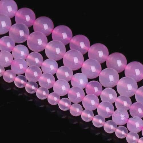 RONGQING Natural Pink Round Loose Bracelet Beads Stone Diy Jewelry Accessories Necklace