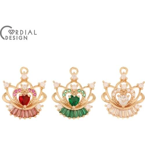 Cordial Design 50Pcs 16*20MM Jewelry Accessories/DIY Pendant/Flower Shape/Earrings Findings & Components/Hand Made/CZ Charms