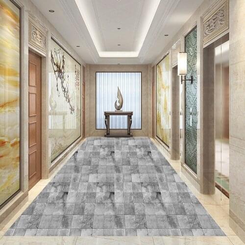 Gray floor tile stickers waterproof and wear-resistant marble light luxury floor stickers matte stickers