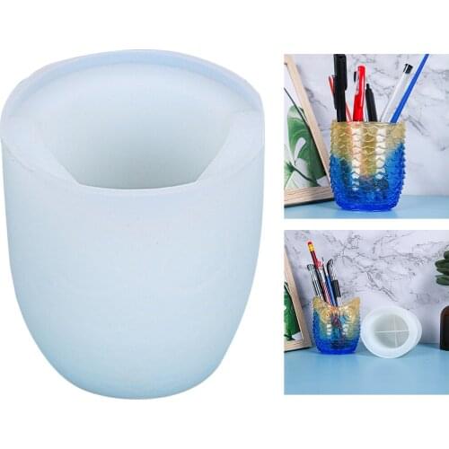Silicone Mould Ornament DIY Epoxy Resin Decorative Craft Brush Pot Mold Epoxy Resin Molds for Soap Candle Making Tool